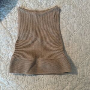 Ribbed Tan Sleeveless Top